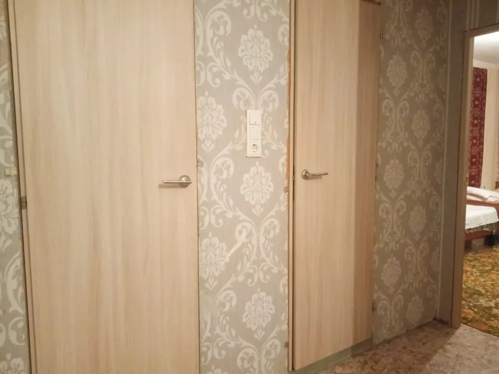 Межкомнатный коридор, двери санузла, проход на кухню и в комнату с балконом двухкомнатной квартиры улица Адмирала Руднева дом 10